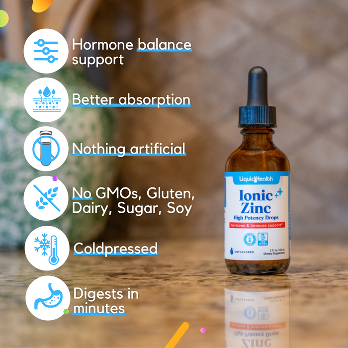 Organic Liquid Ionic Zinc High Potency Drops