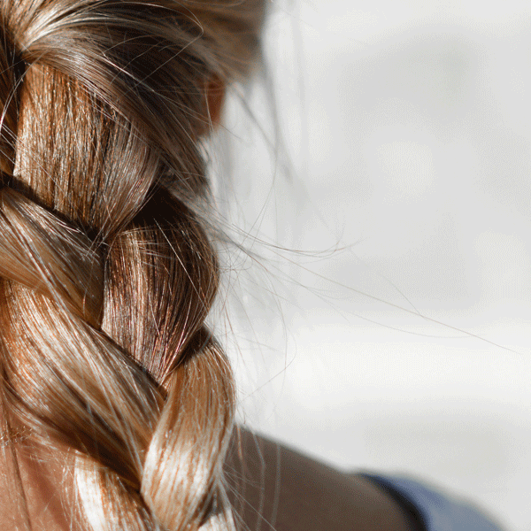 Blonde woman with braided Hair